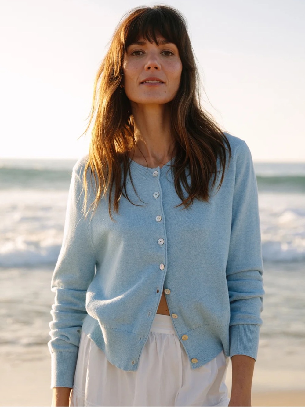 Kilte Collection Cotton/Cashmere Carrie Cardigan (Blue)